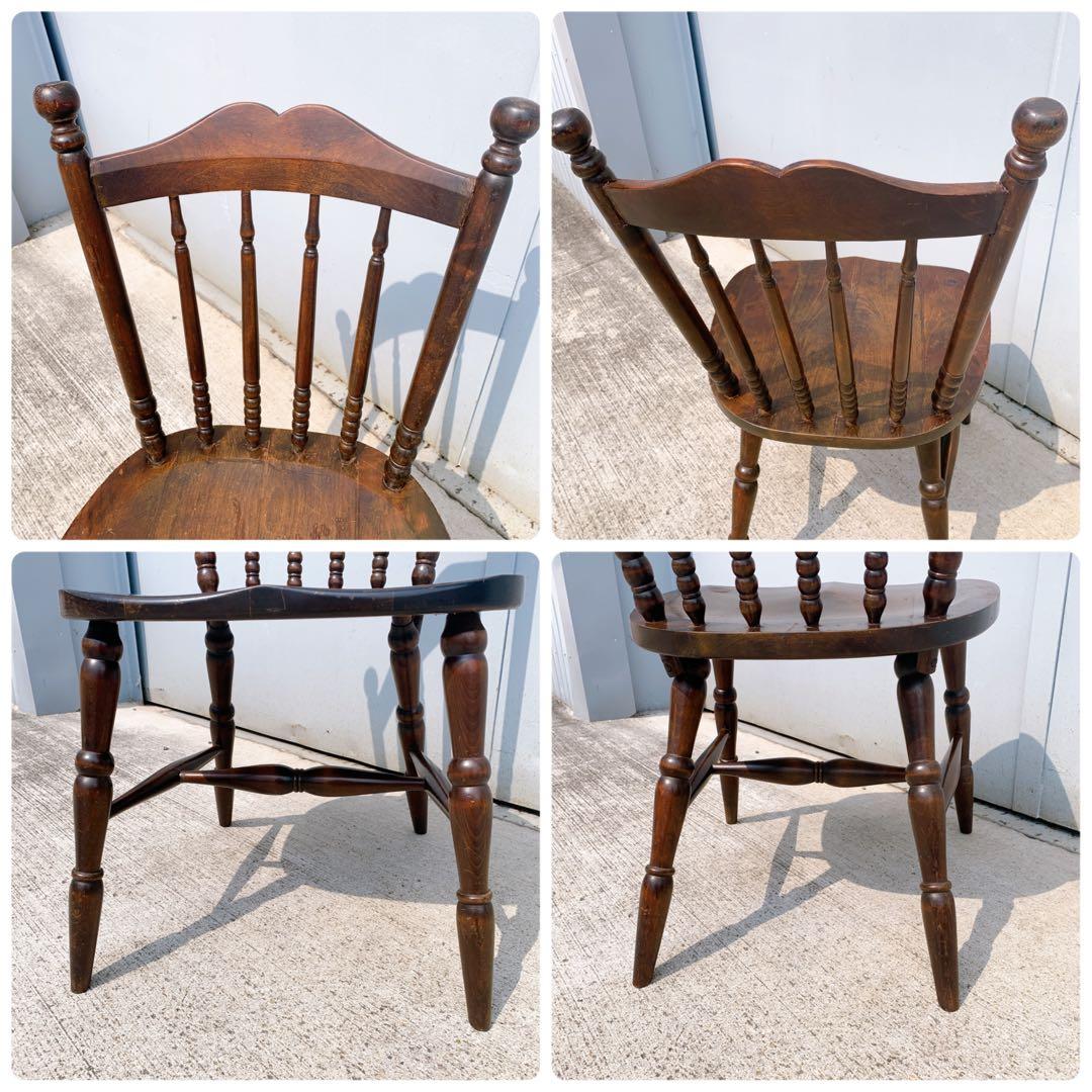 【送料込】北海道民芸 ウィンザーチェア 2脚セット 希少 アンティーク家具