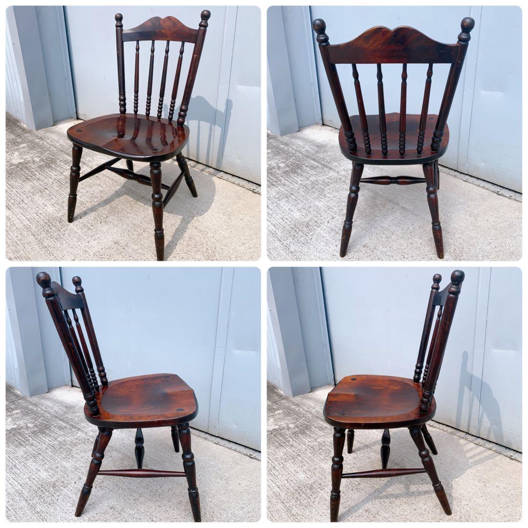 【送料込】北海道民芸 ウィンザーチェア 2脚セット 希少 アンティーク家具