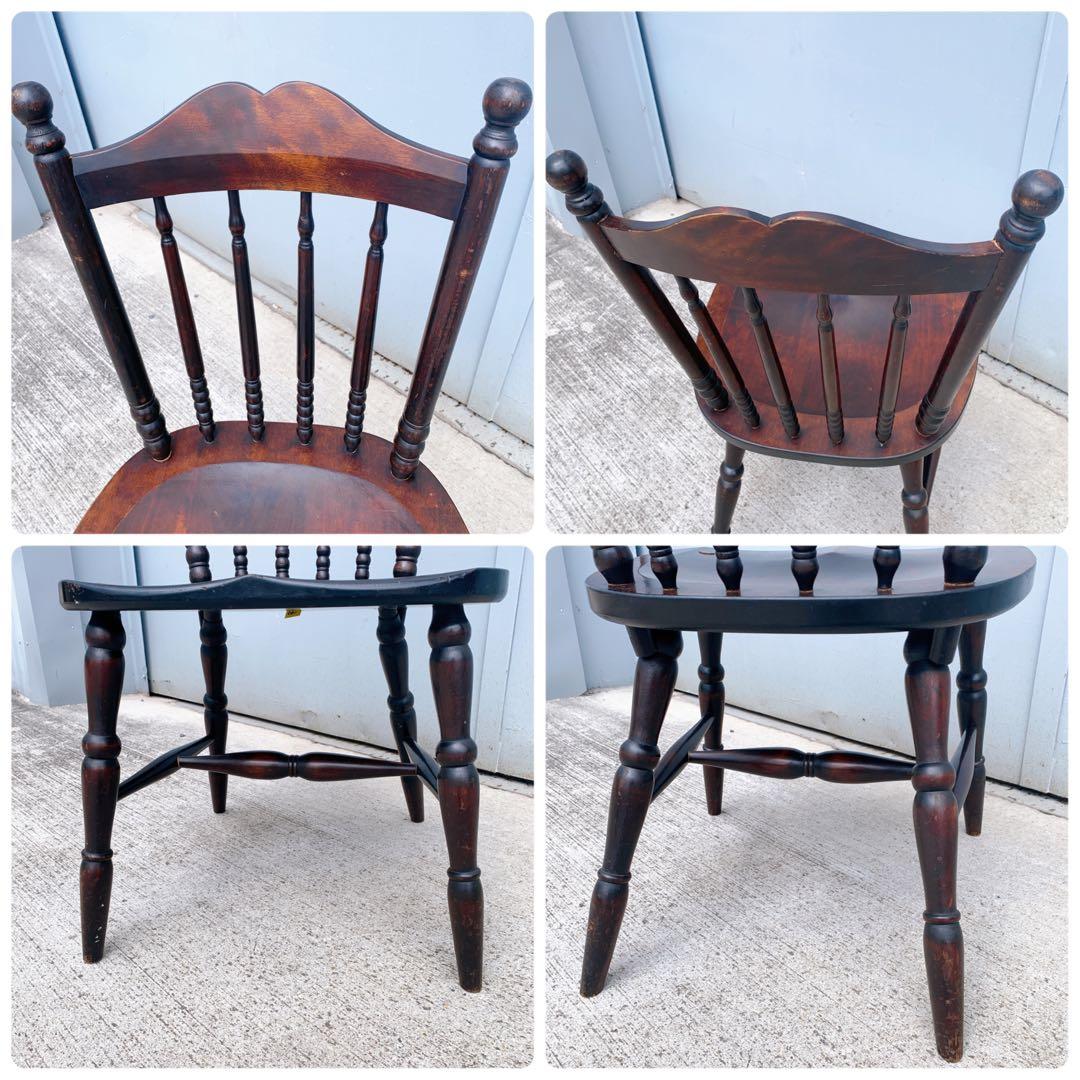 【送料込】北海道民芸 ウィンザーチェア 2脚セット 希少 アンティーク家具