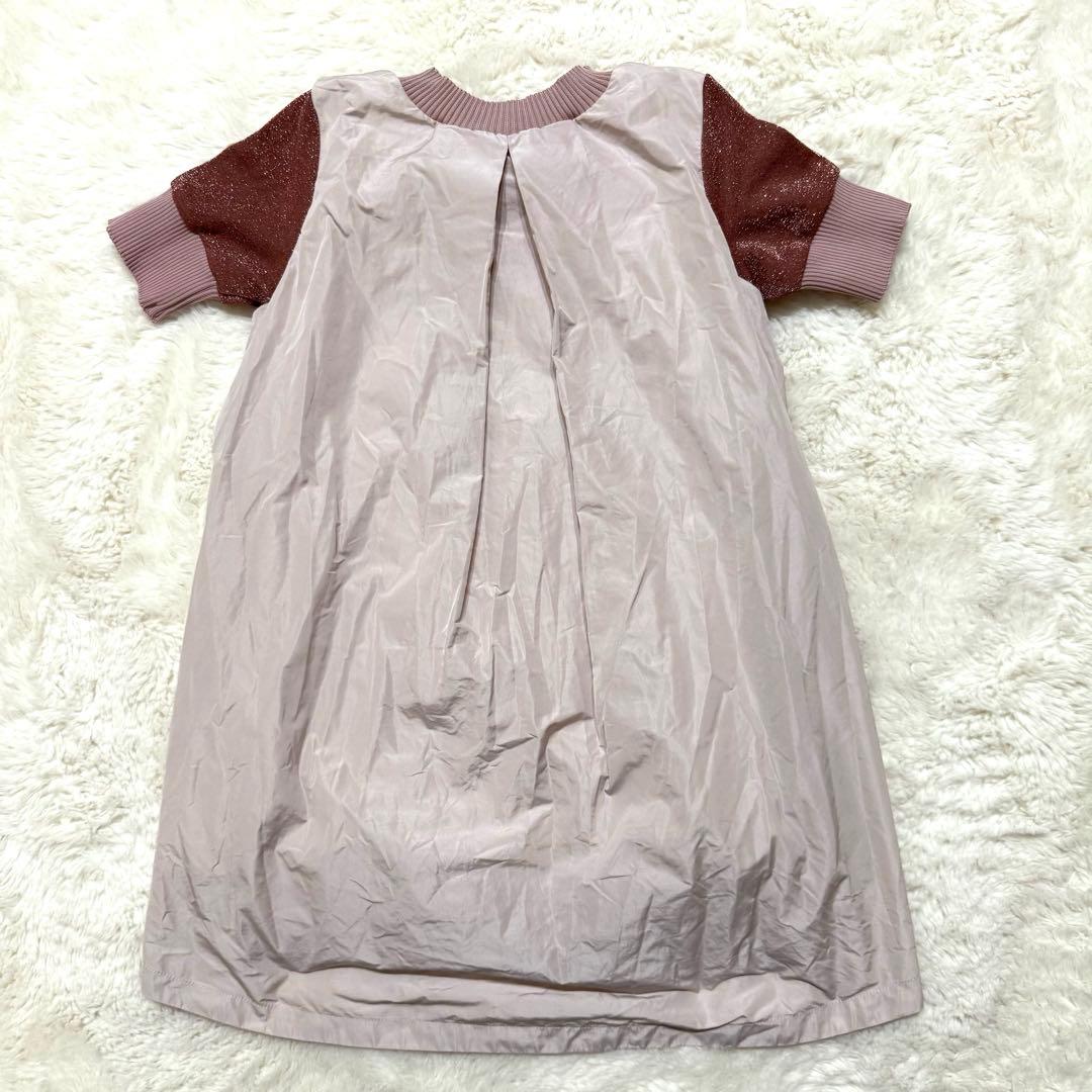 モンクレール　キラキラ　ラメ　キッズ女の子　115センチ　半袖ワンピース　ピンク