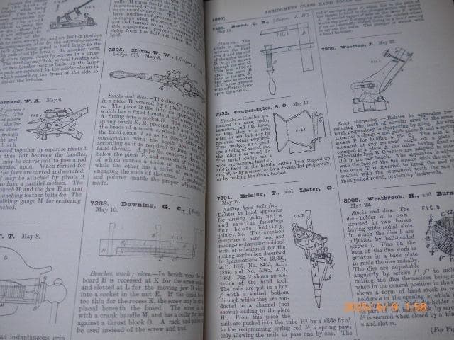 英文　英国の特許と出願・1889−1892 　特許イラストが満載　海外で7万