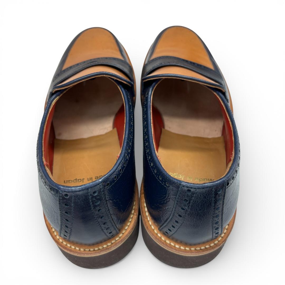 こ*9様 希少 RJB コードバン ローファー 9 27cm フラットヘッド 紺