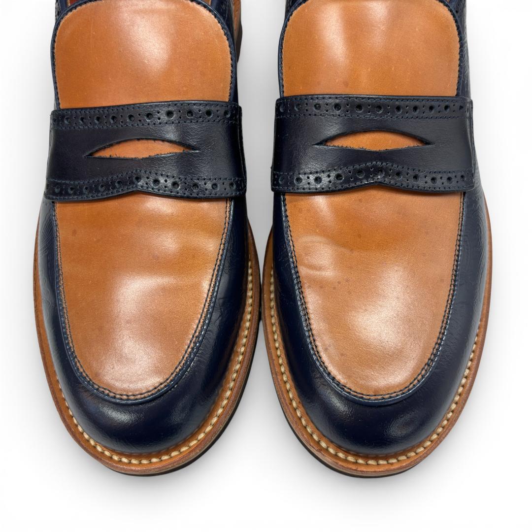 こ*9様 希少 RJB コードバン ローファー 9 27cm フラットヘッド 紺