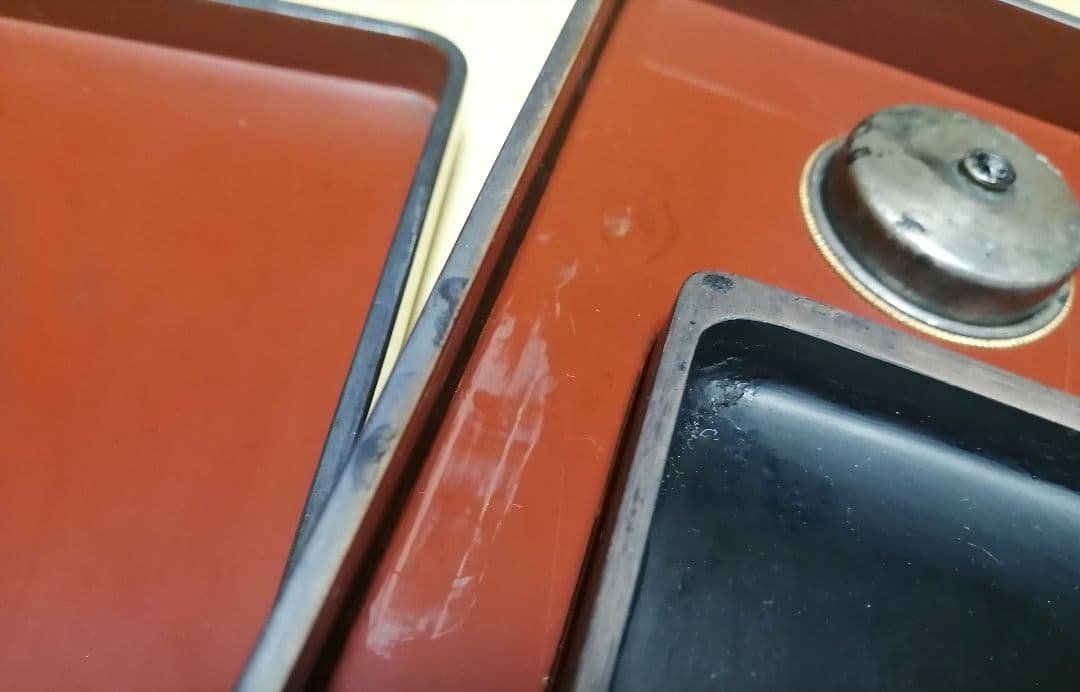 山崎覚太郎（北堂）作　蒔絵硯箱　書道具　硯