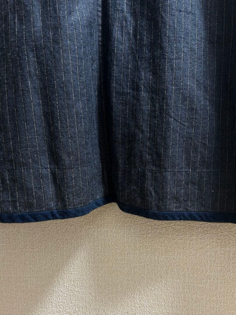 美品45rpm ワンピースコート　インディゴストライプ　サイズ2 ベルト付き