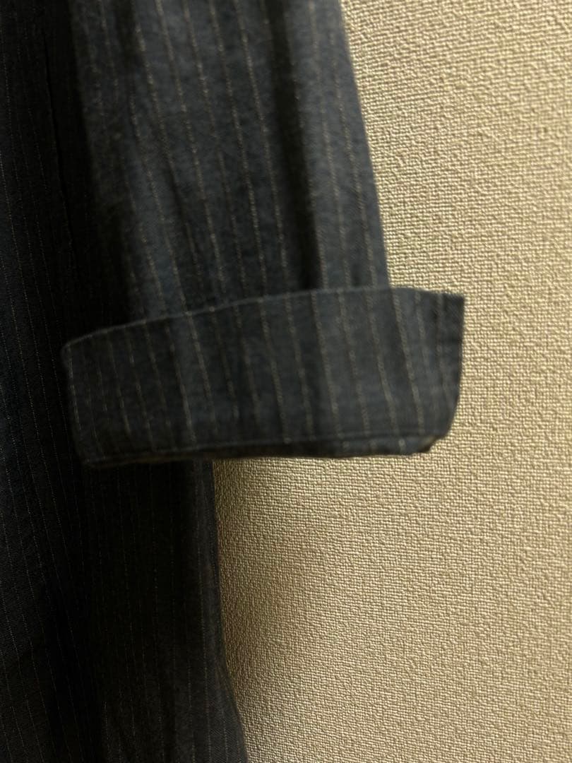 美品45rpm ワンピースコート　インディゴストライプ　サイズ2 ベルト付き