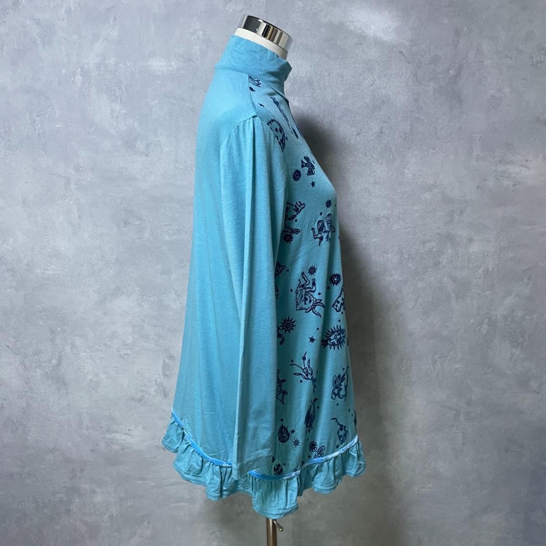 希少✨トクコプルミエヴォル チュニック 星座 フリル Aライン 水色 S1729