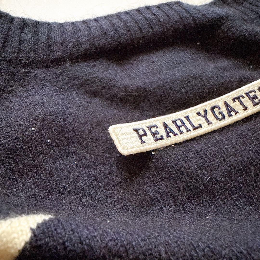 カシミヤ混✨パーリーゲイツ クルーネックウールニット ニコちゃん 星 総柄 1