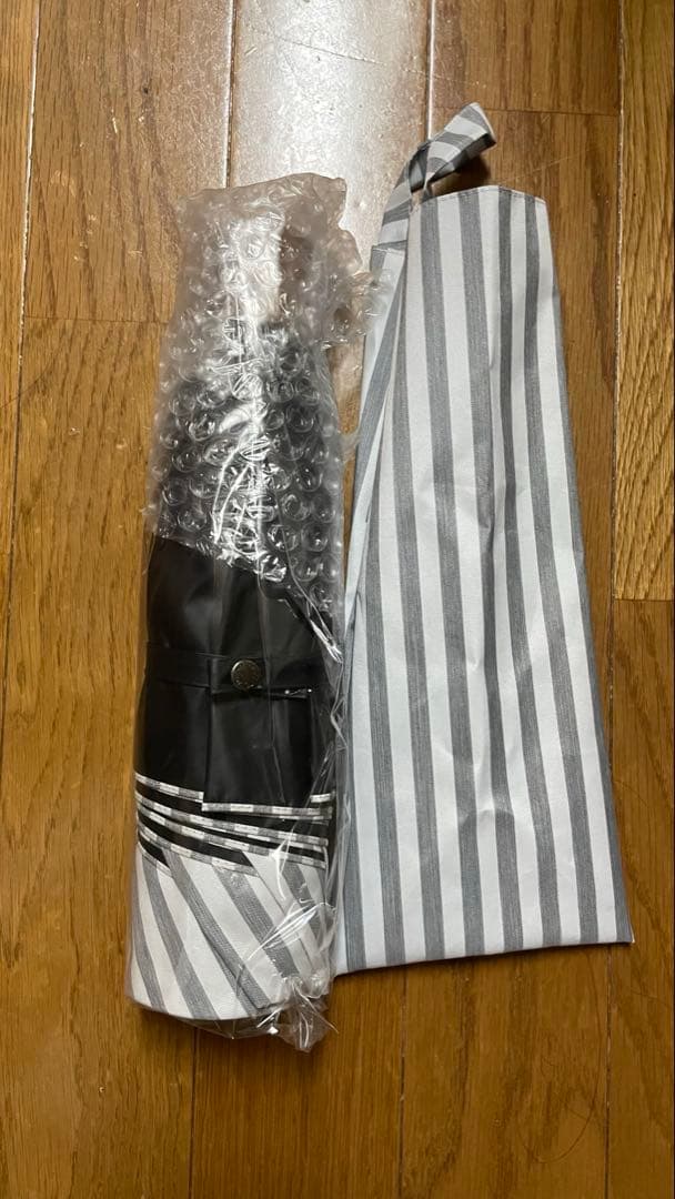 サンバリア100 ３段折 ストライプグレー