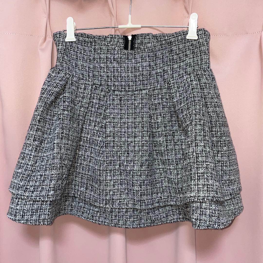 ミシェルマカロン 美脚スカート M ラメツイード