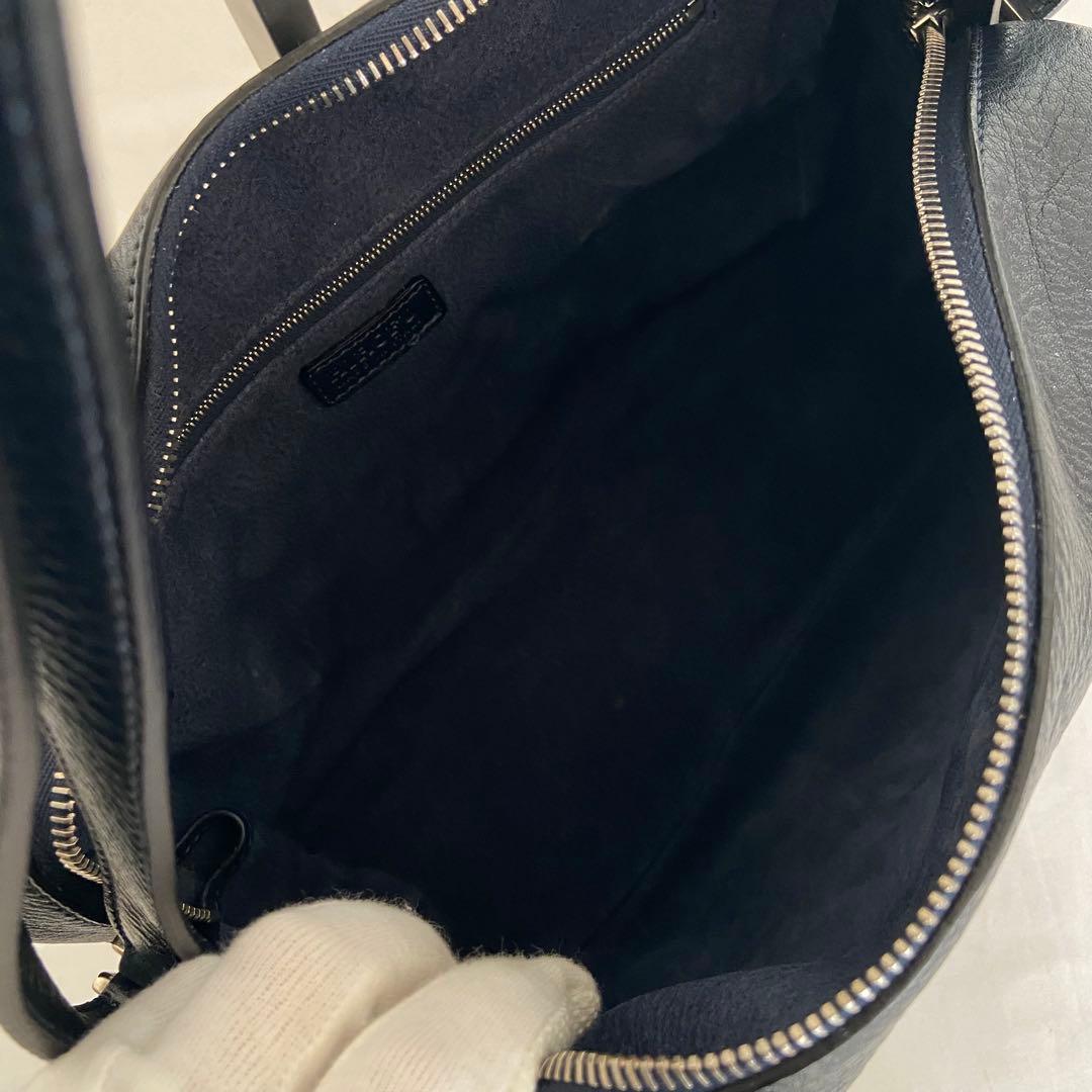 極美品✨ヒロフ ヴィータ レザーショルダーバッグ M 完売品 2way 濃紺