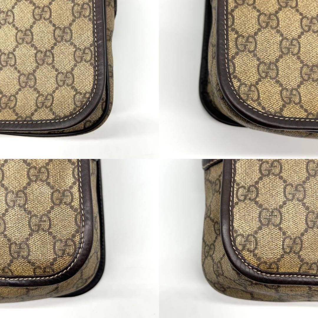 極美品 グッチ ショルダーバッグ シェリーライン GGスプリーム PVC レザー