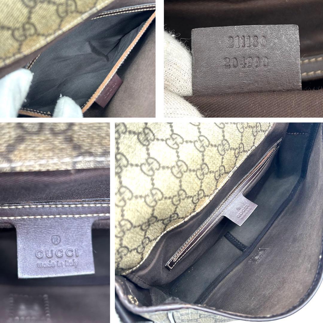 極美品 グッチ ショルダーバッグ シェリーライン GGスプリーム PVC レザー