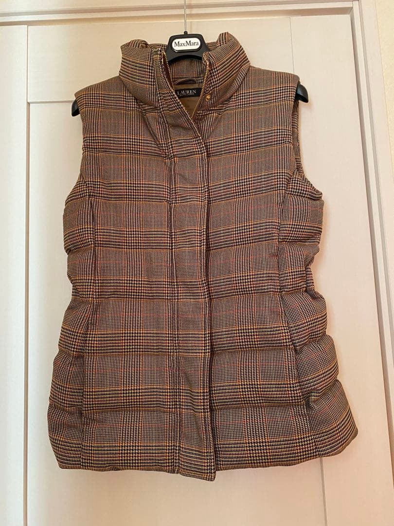 最終価格Lauren Ralph Lauren グレンチェックダウンベスト