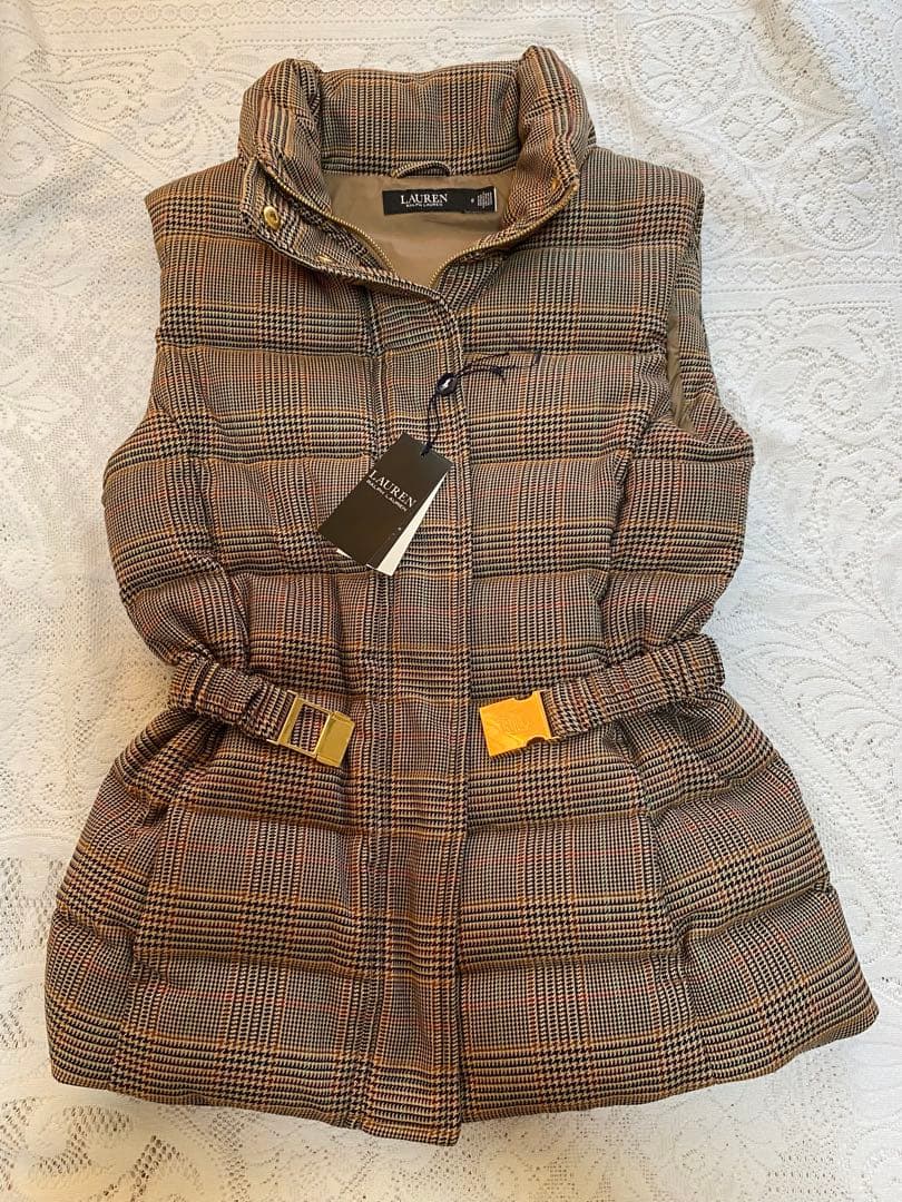 最終価格Lauren Ralph Lauren グレンチェックダウンベスト