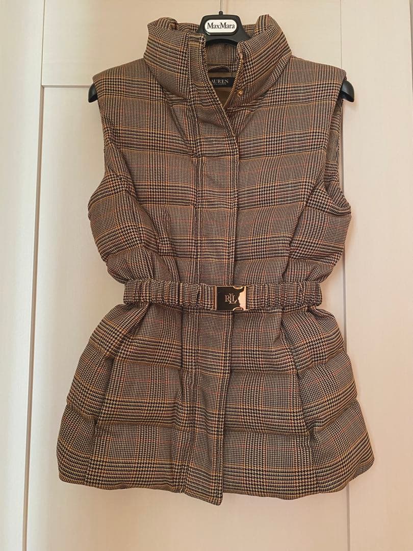 最終価格Lauren Ralph Lauren グレンチェックダウンベスト