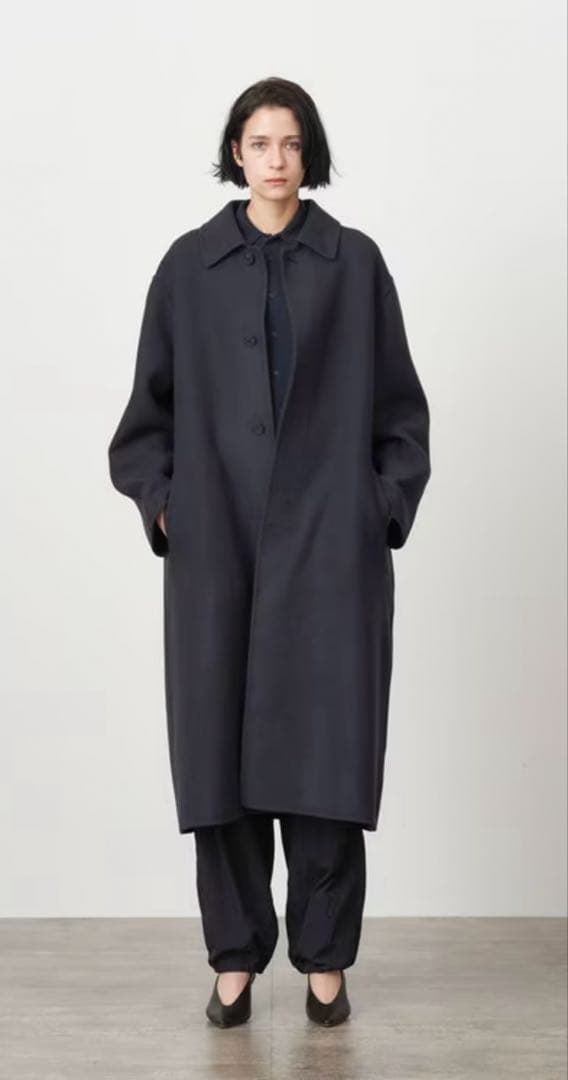 2024AW ATON エイトン バルマカンコート BLACK auralee