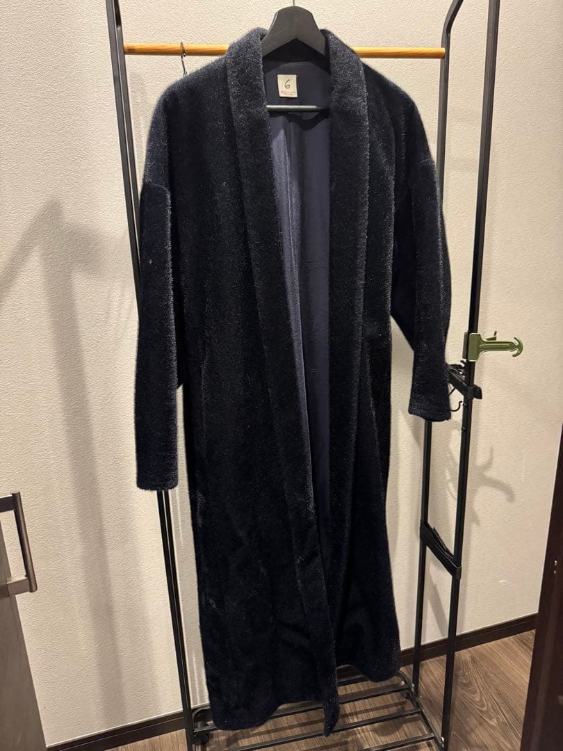 美品6(ROKU) フェイクファーコート　ブラック　ユナイテッドアローズ
