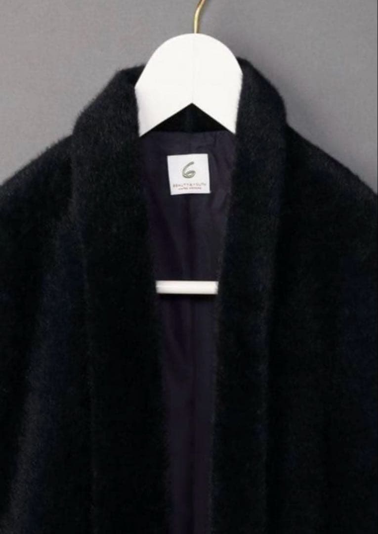 美品6(ROKU) フェイクファーコート　ブラック　ユナイテッドアローズ