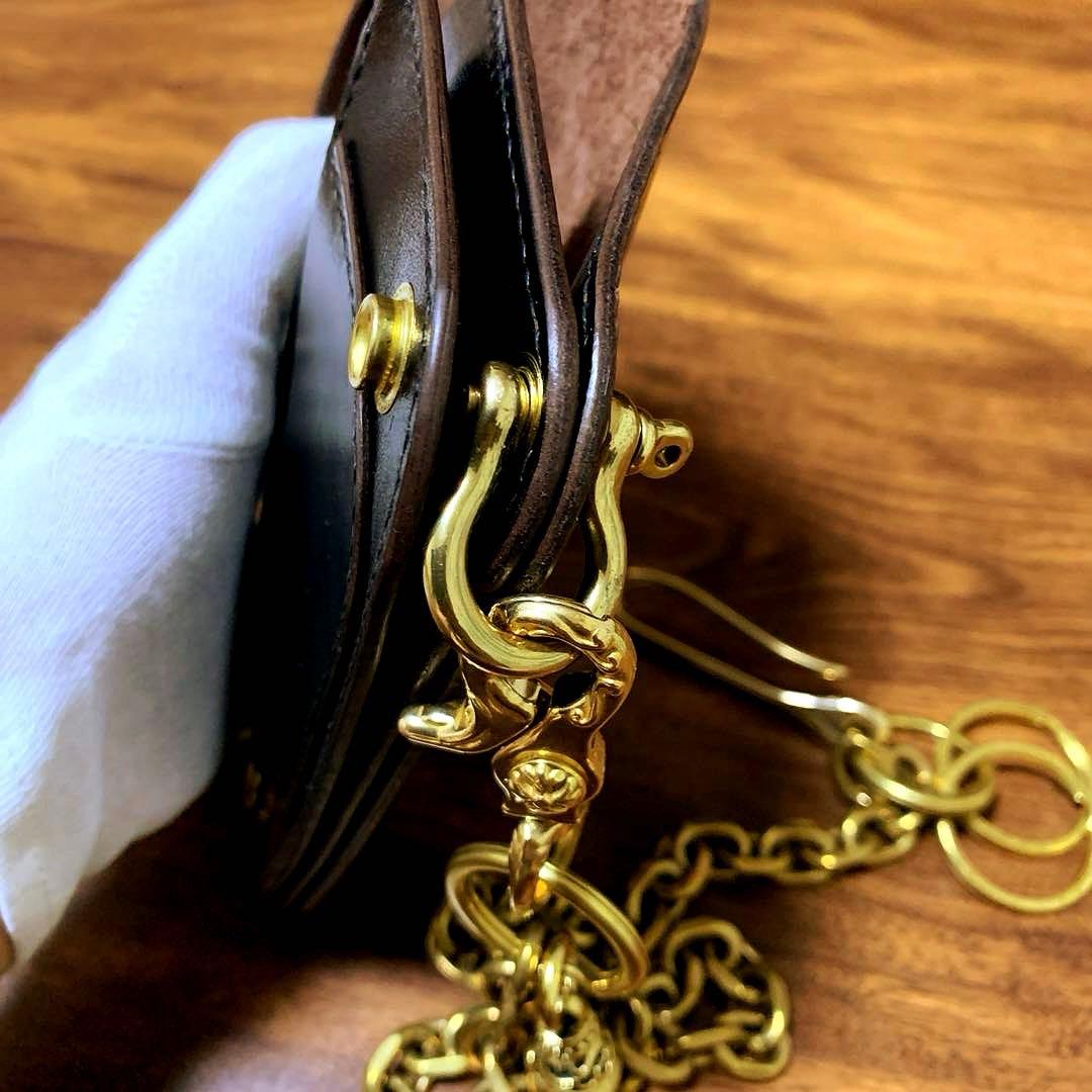 トラッカーウォレット　CA008 ドデカ真鍮シャックルver チェーンセット