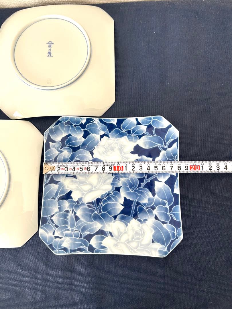 深川製磁　角皿　古代バラ　美品　5枚セット