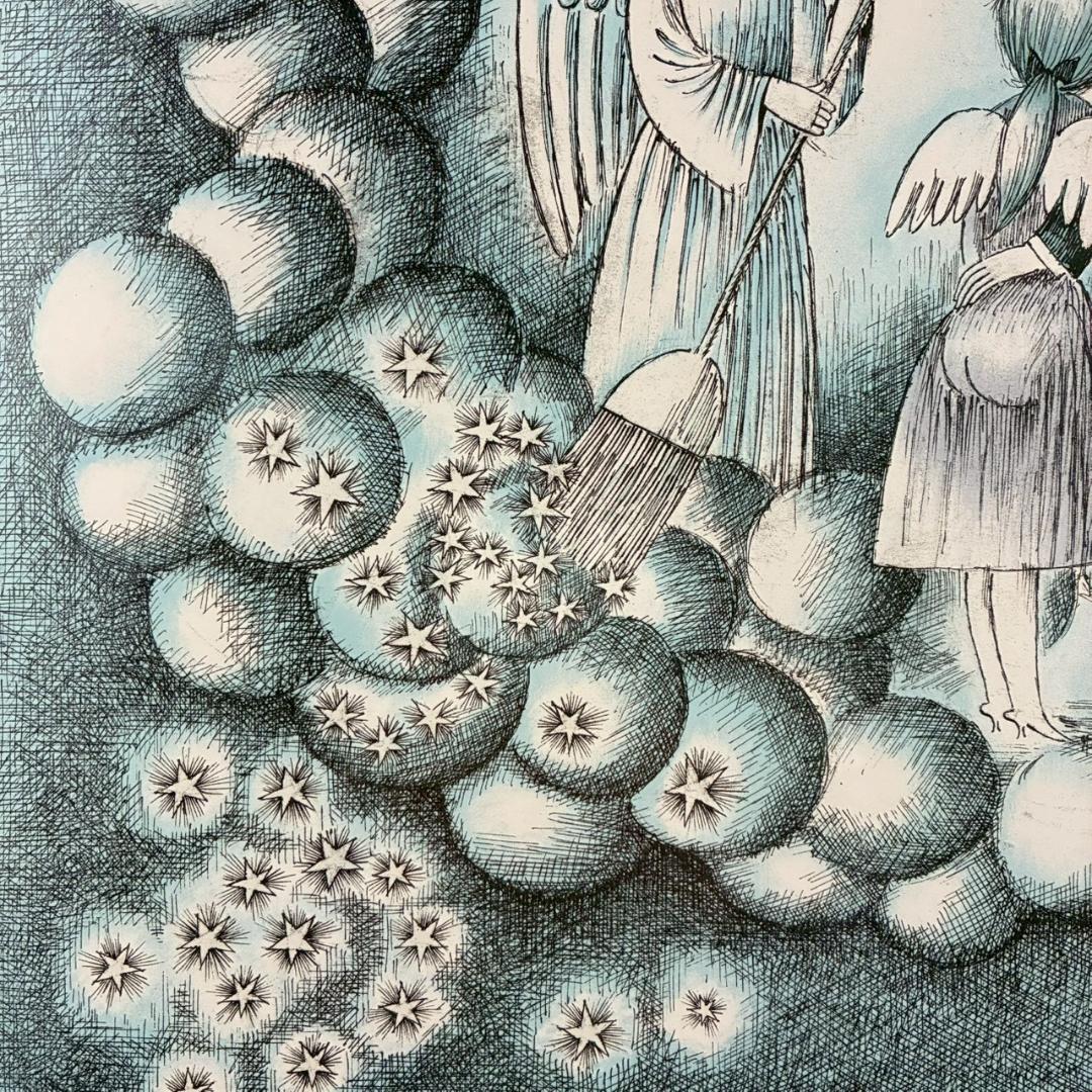 美品 レイモン・ペイネ「こぐま座のホテル」リトグラフ 直筆サイン入 天使