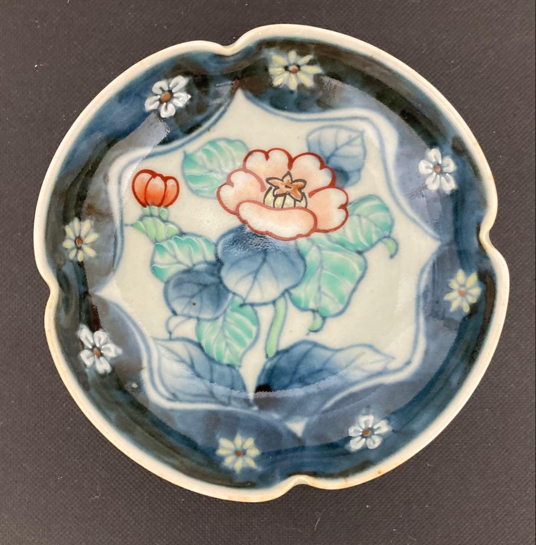 佐藤走波（六代）染錦　椿文　三寸皿　小皿5枚