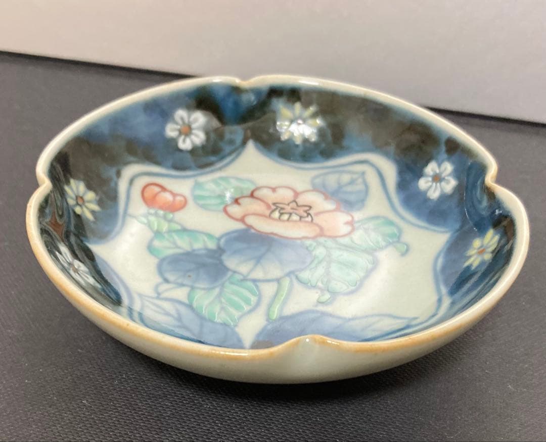 佐藤走波（六代）染錦　椿文　三寸皿　小皿5枚