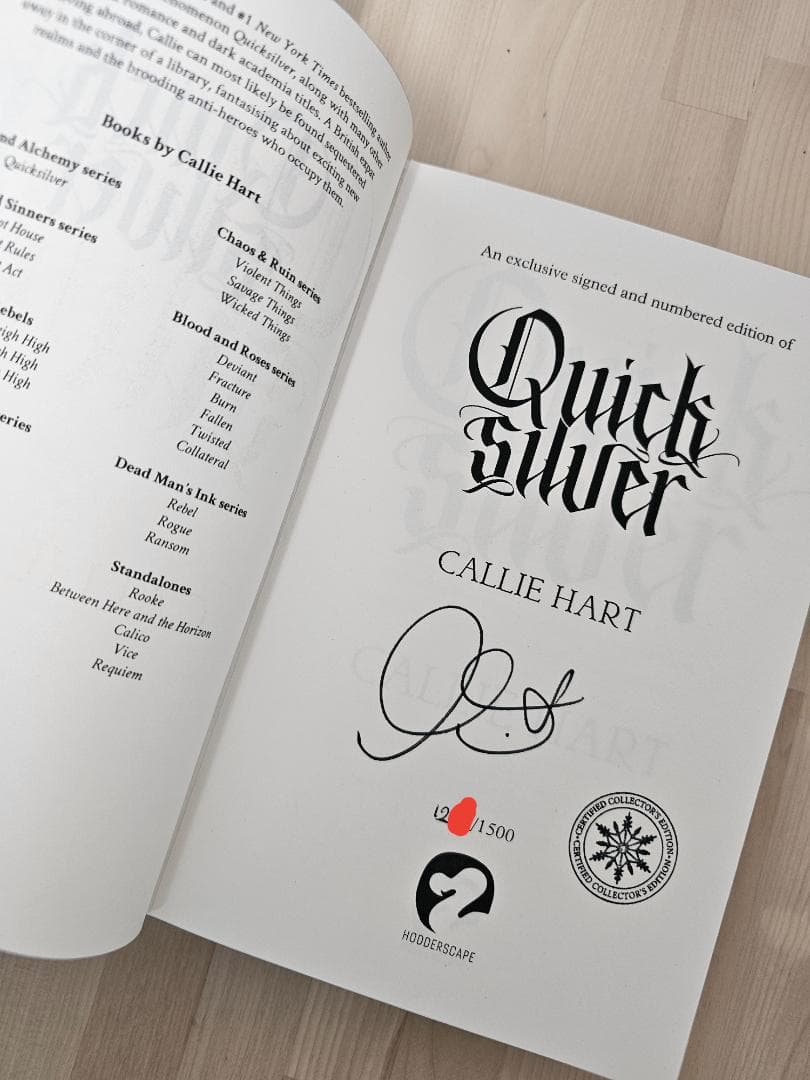 Quicksilver Callie Hart サイン入 限定1500