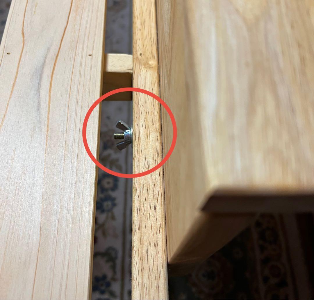 まゆ　檜製　折り畳み　すのこベッド ハイタイプ　キャスター付き　中居木工製