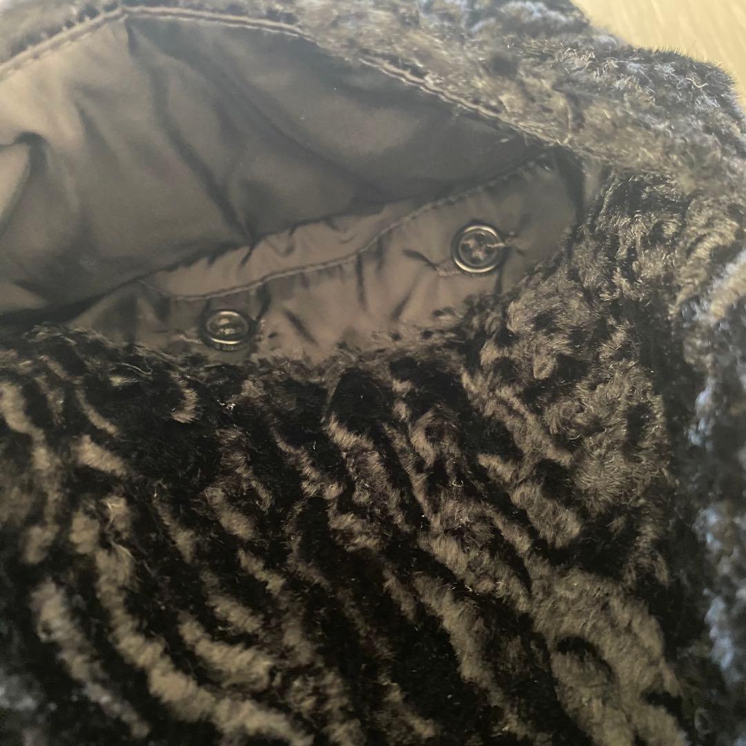 極美品　‘S MaxMara ベロア　ノーカラー　ロングコート　ブラック