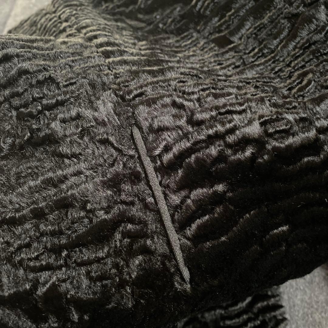 極美品　‘S MaxMara ベロア　ノーカラー　ロングコート　ブラック