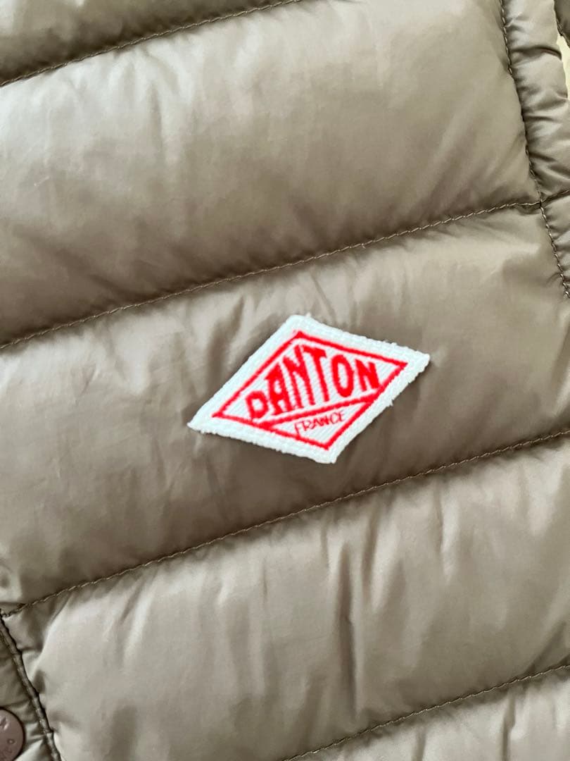 DANTONダントン▪️クルーネックインナーダウンベスト▪️34XS▪️モカ