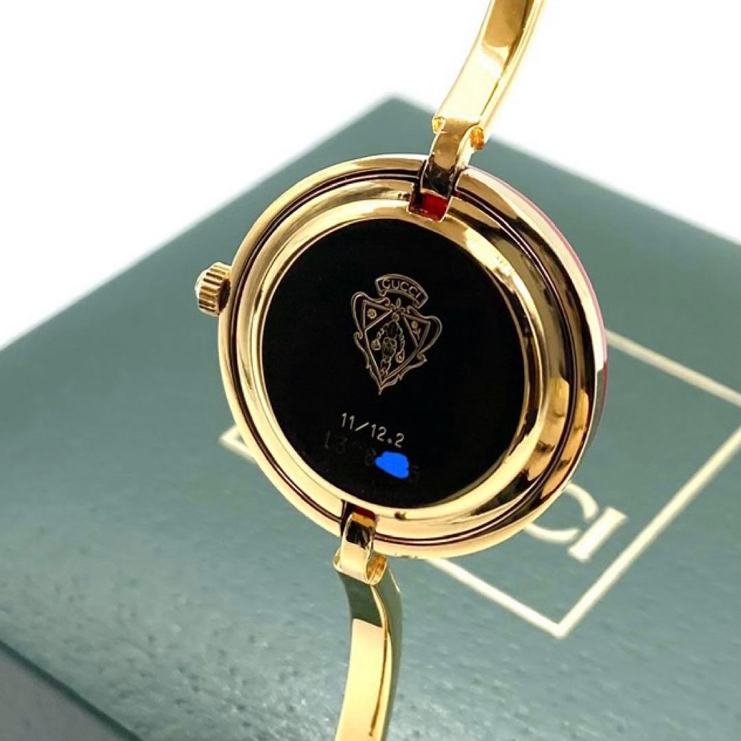 極良品☆稼働　グッチ　新品電池　チェンジベゼル　レディース腕時計