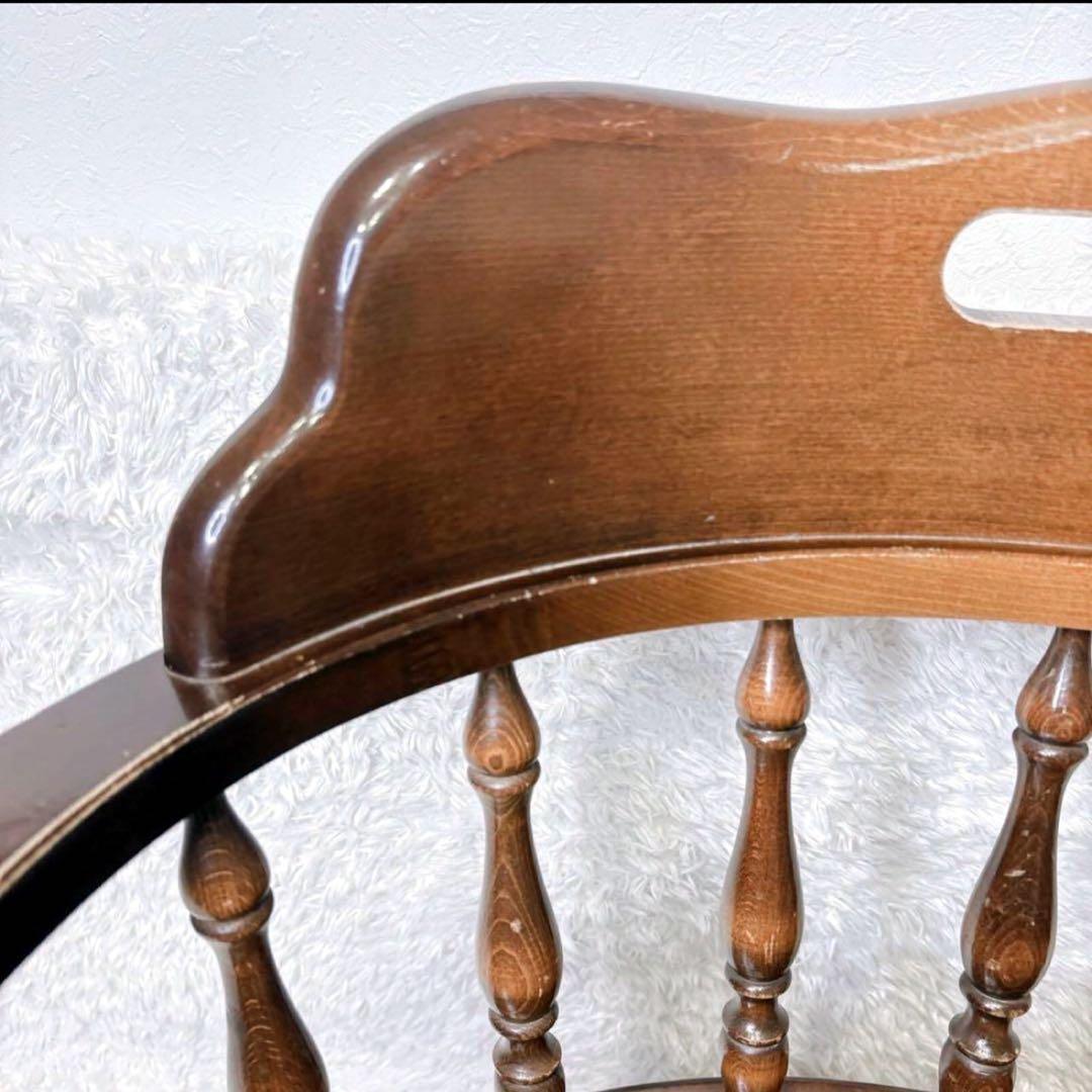 飛騨産業 ウィンザーチェア アーム ダイニングチェア レトロ キツツキマーク ③