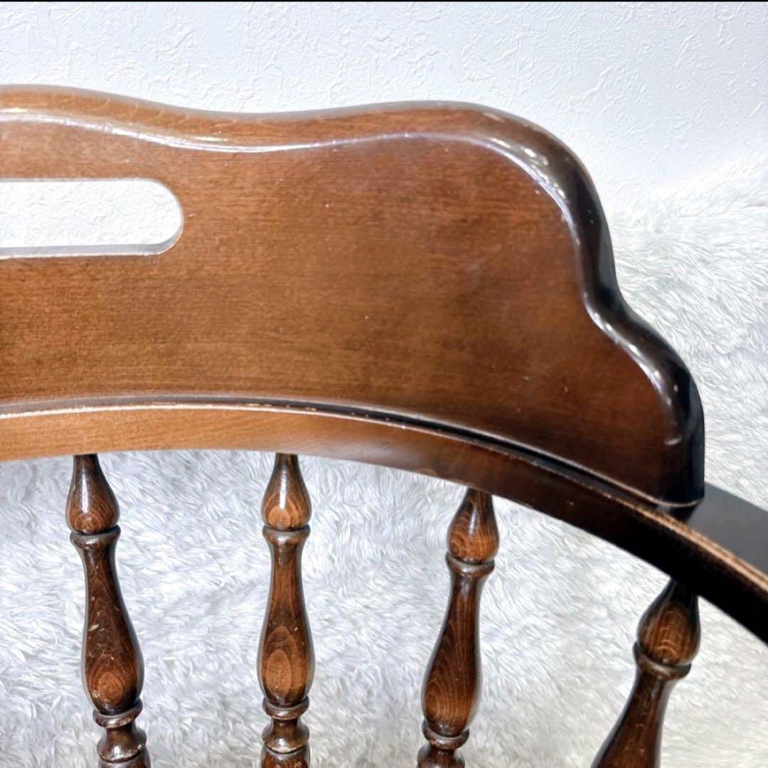 飛騨産業 ウィンザーチェア アーム ダイニングチェア レトロ キツツキマーク ③