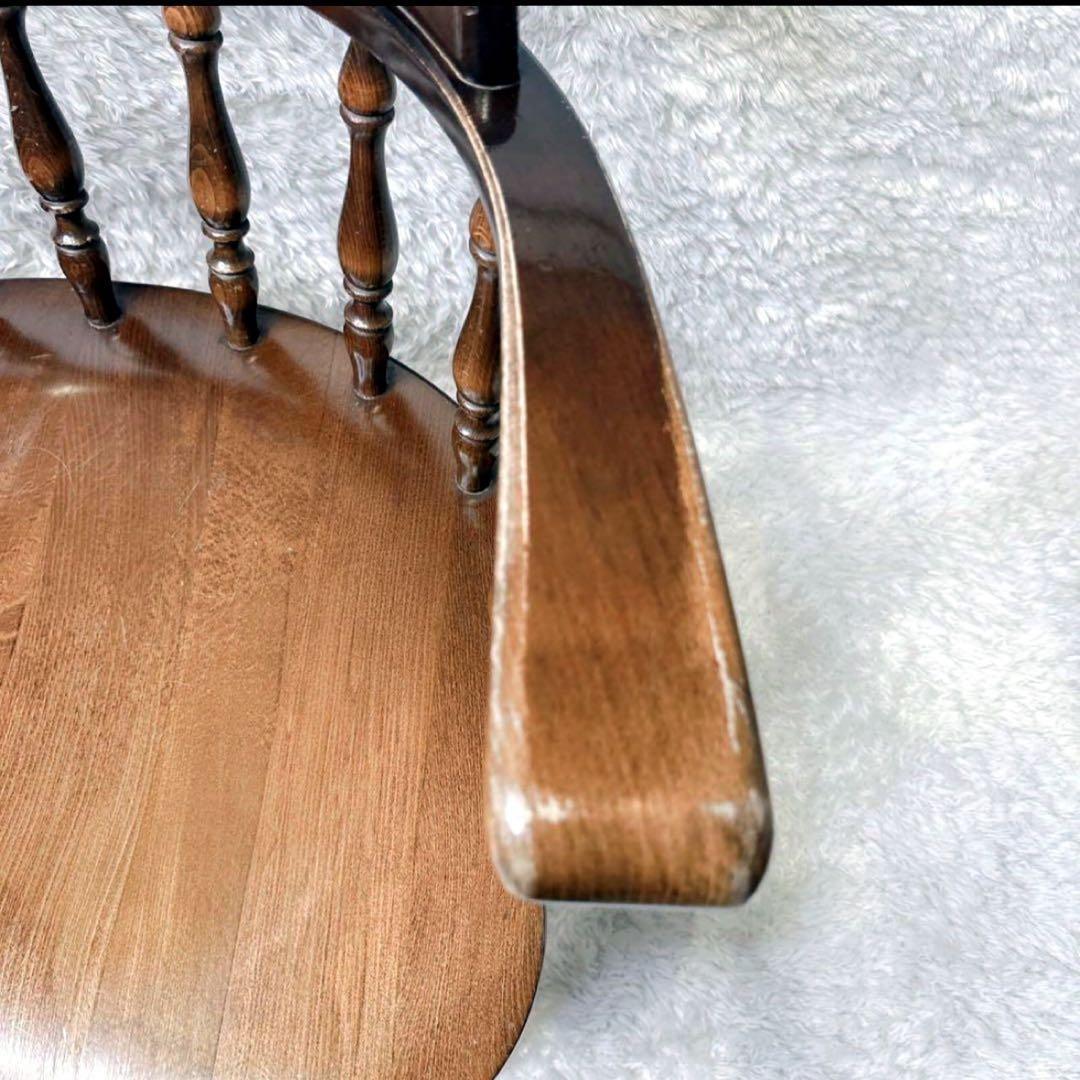 飛騨産業 ウィンザーチェア アーム ダイニングチェア レトロ キツツキマーク ③