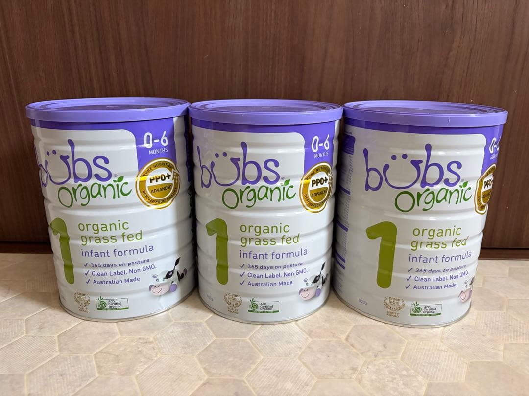 【新品未開封】bubs organic 粉ミルク 0-6ヶ月用 3缶セット