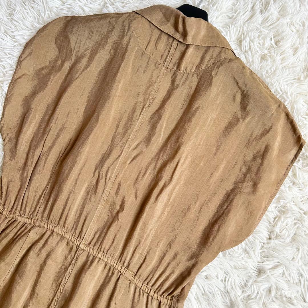 新品タグ付き♡マカフィー サロペット 麻 ベージュ36/S-M 定価2.6万円