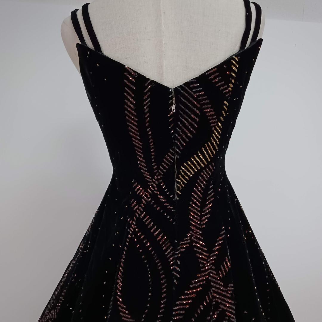 スパンコール Aライン ドレス