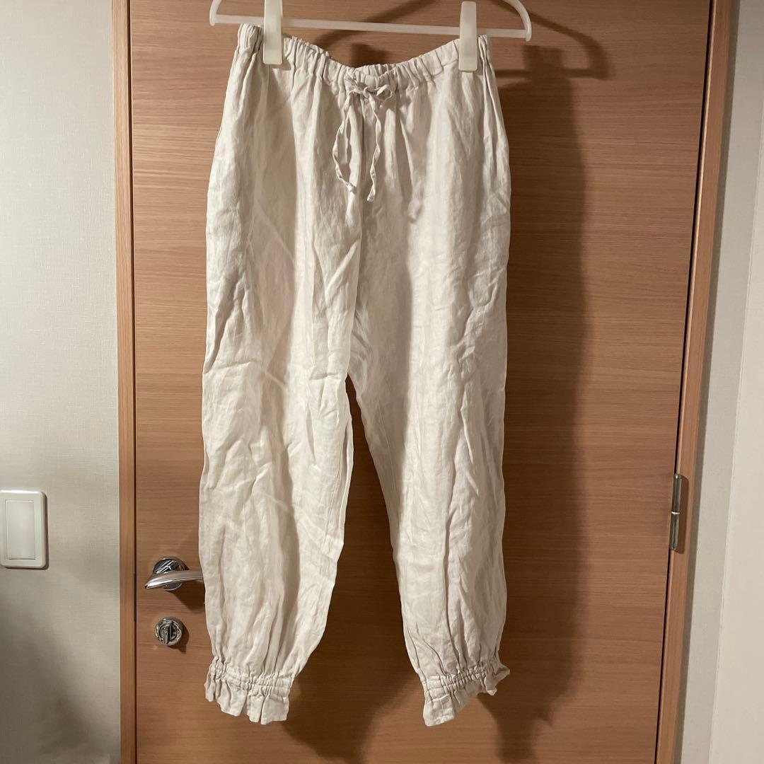 ネストローブ　リネンフリルイージーパンツ　オフホワイト　美品