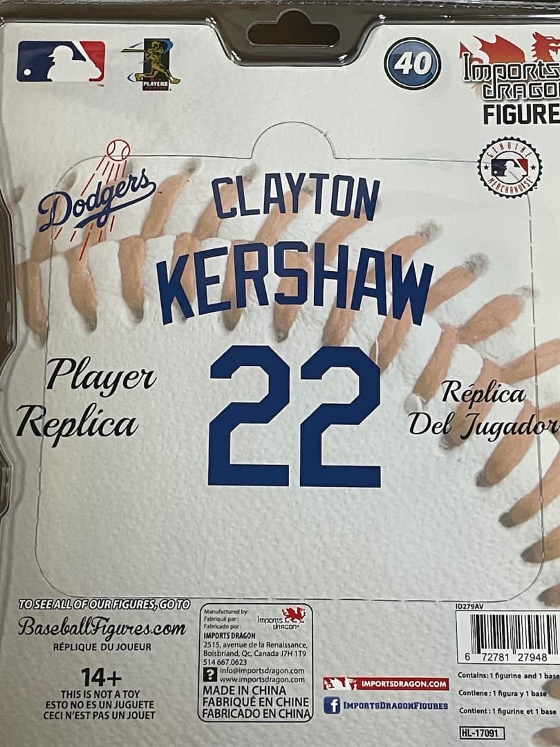 [新品]クレイトン・カーショーCLAYTON KERSHAW 22 フィギュア