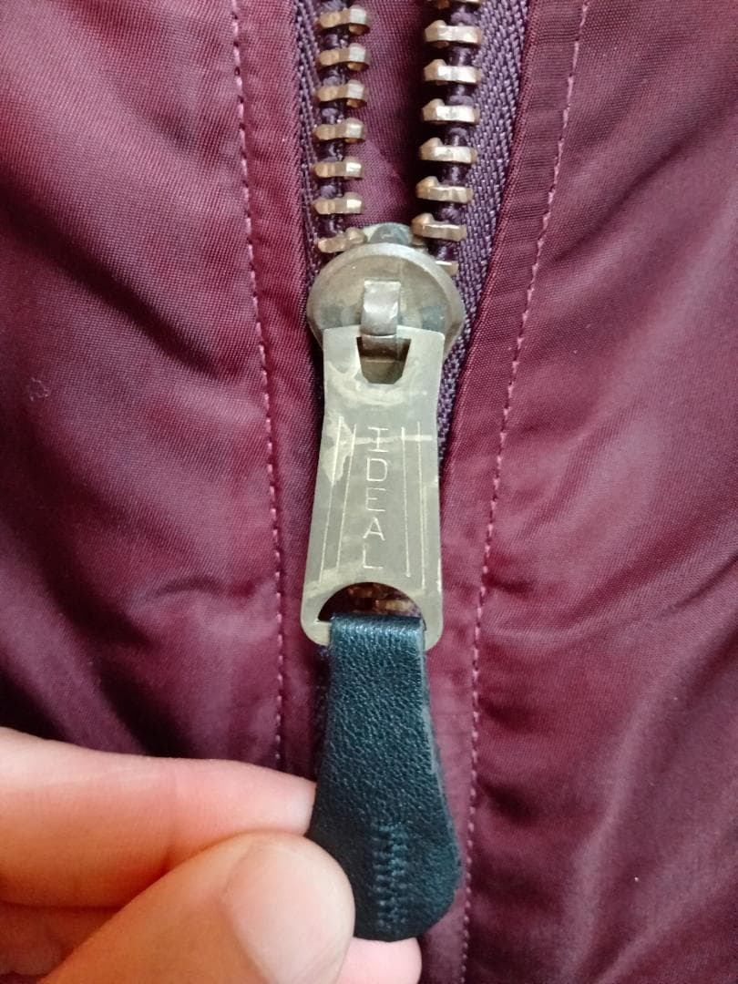 ビンテージ80年代アルファMA-1リバーシブルナイロンフライトJKT赤ワインL