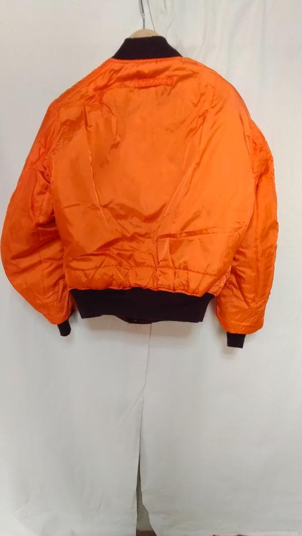 ビンテージ80年代アルファMA-1リバーシブルナイロンフライトJKT赤ワインL