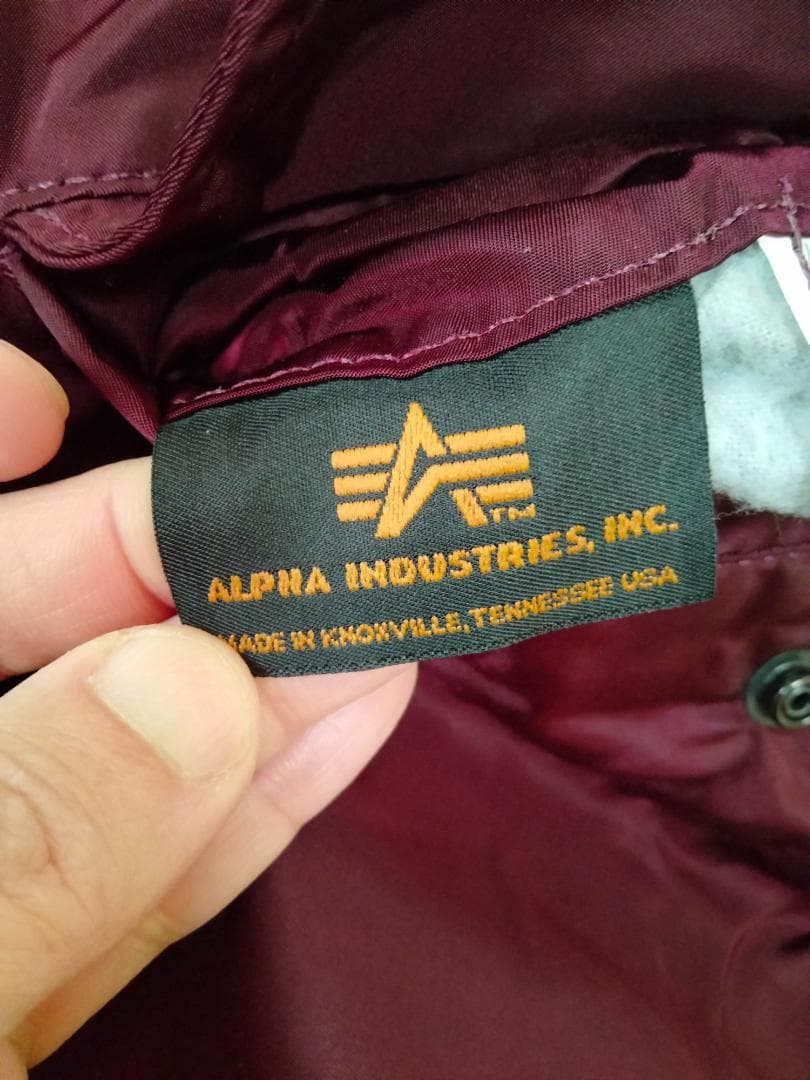 ビンテージ80年代アルファMA-1リバーシブルナイロンフライトJKT赤ワインL