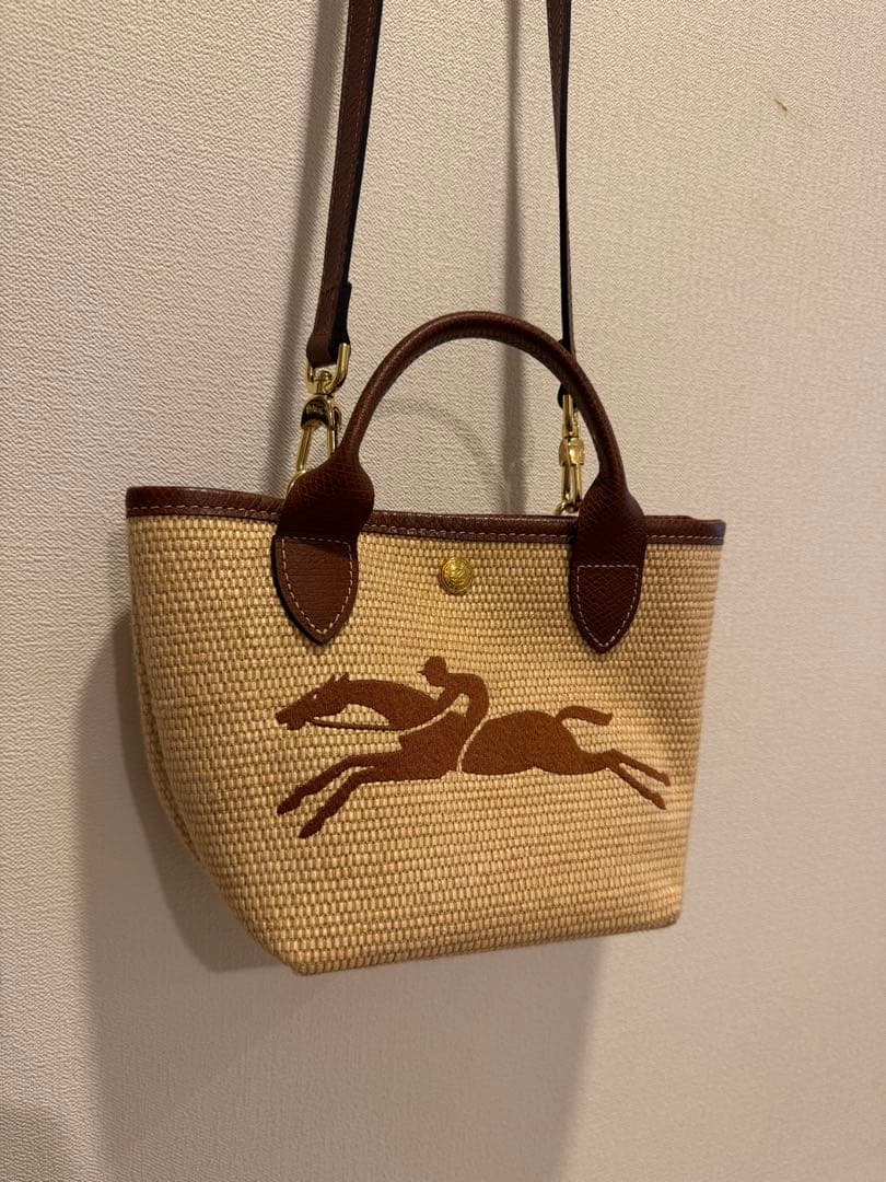 ロンシャン☆ル プリアージュ パリ サントロペ☆ブラウン☆かごバッグ☆ショルダー