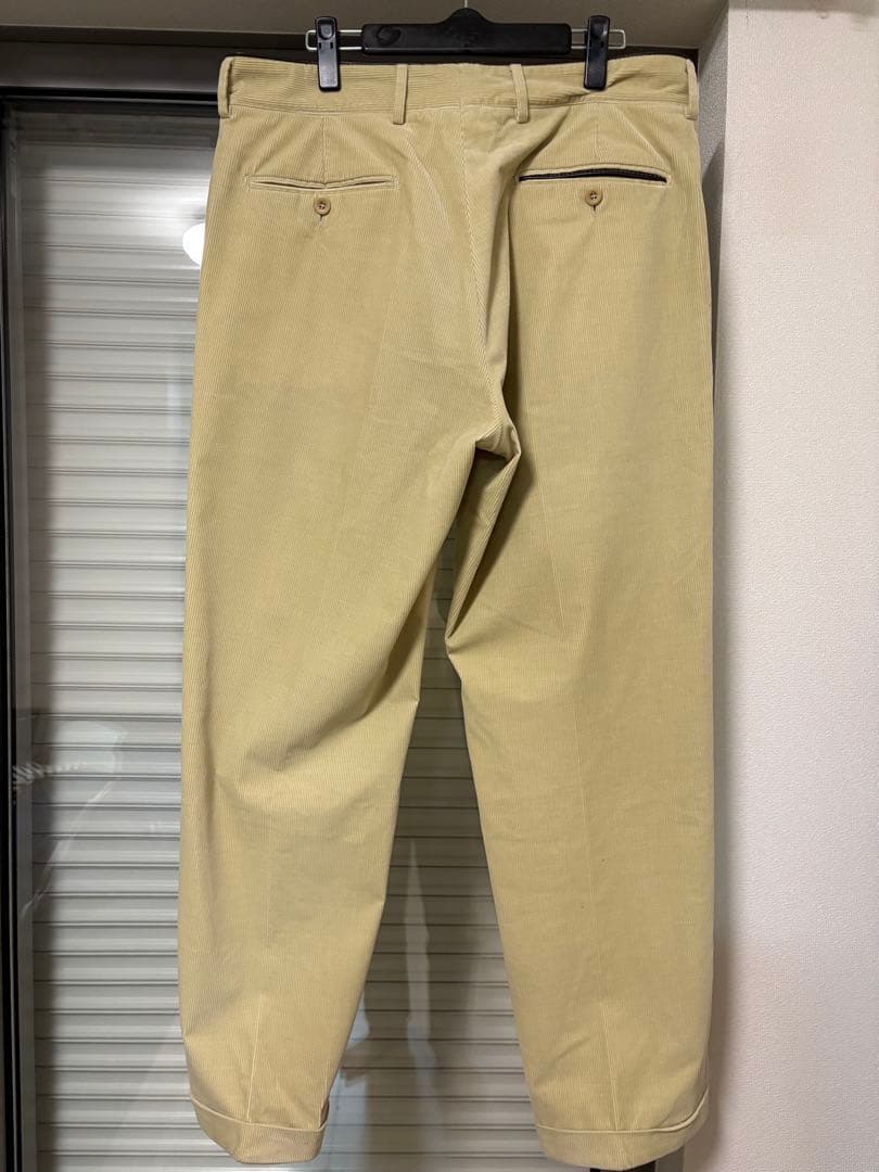 【HERMES】コーデュロイパンツ【レザーパイピング】