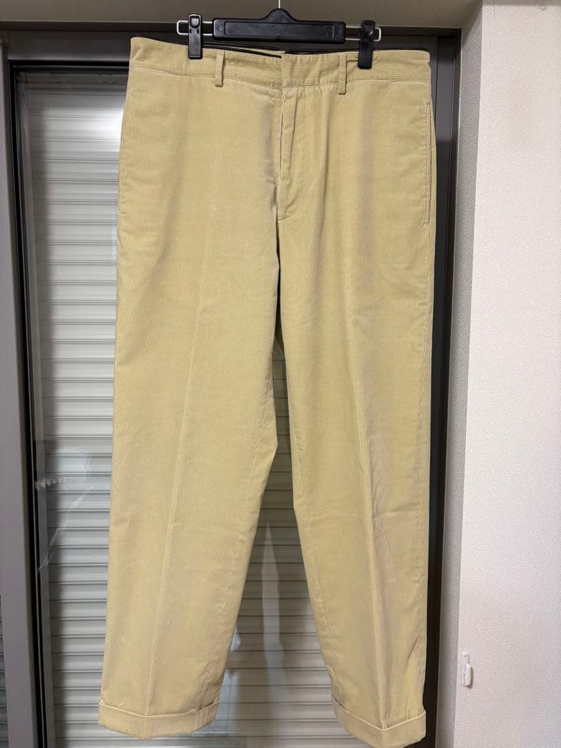 【HERMES】コーデュロイパンツ【レザーパイピング】