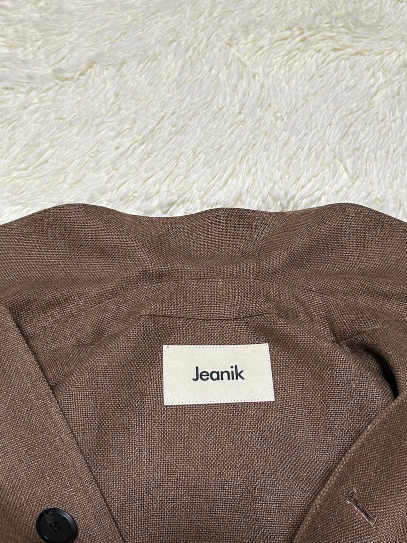 Jeanik リネン カバーオールジャケット サイズL相当 ブラウン