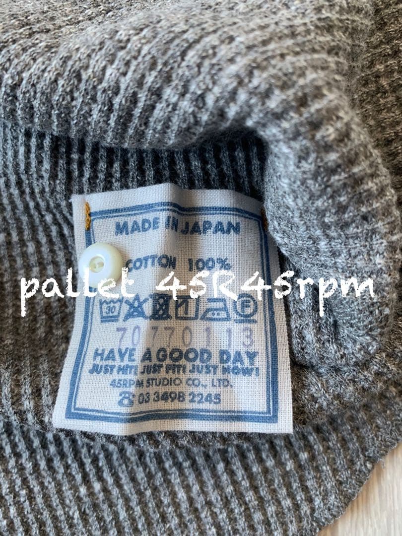 45R45rpm 刺繍ワッフルのヘンリー (トップ)